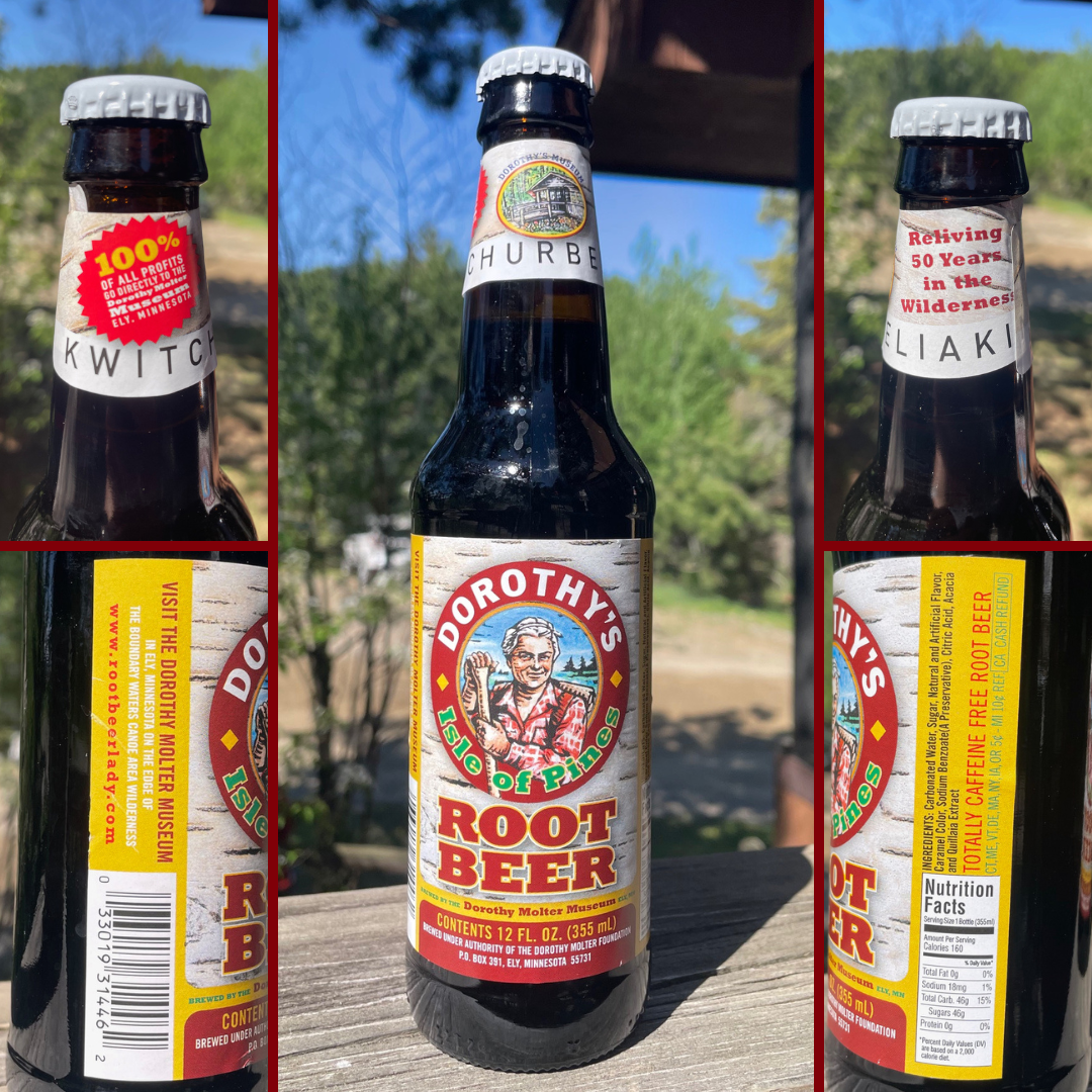 Dorothy's root beer bottle from all angles