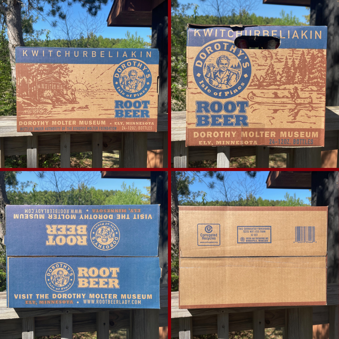 Dorothy's root beer mother carton or case from all angles